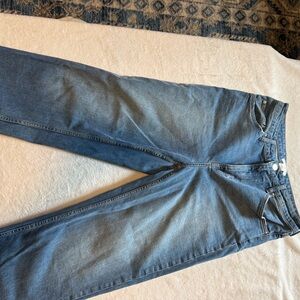 H&M Women's Straight Leg Jeans in Medium Blue Wash